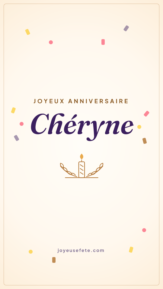 Image « Joyeux anniversaire Chéryne » au format story
