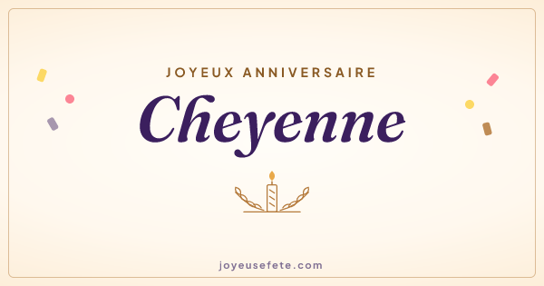 Image « Joyeux anniversaire Cheyenne » au format large