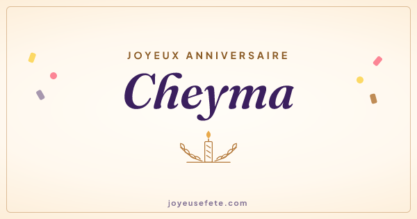 Image « Joyeux anniversaire Cheyma » au format large