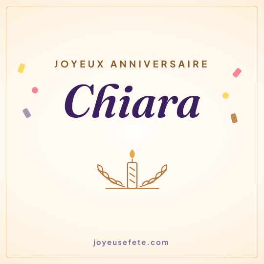 Image carrée « Joyeux anniversaire Chiara » pour WhatsApp