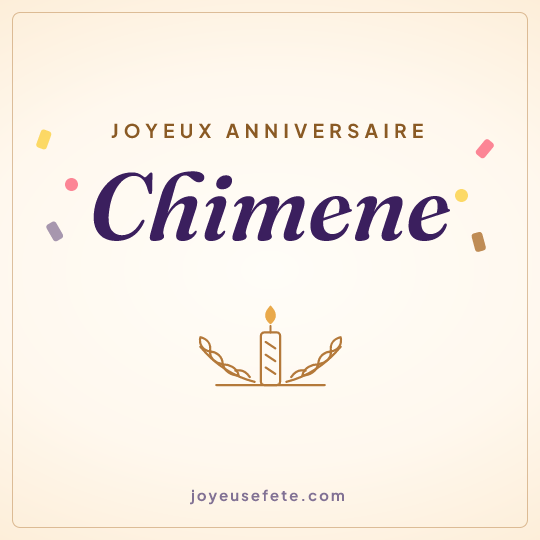 Image carrée « Joyeux anniversaire Chimene » pour WhatsApp
