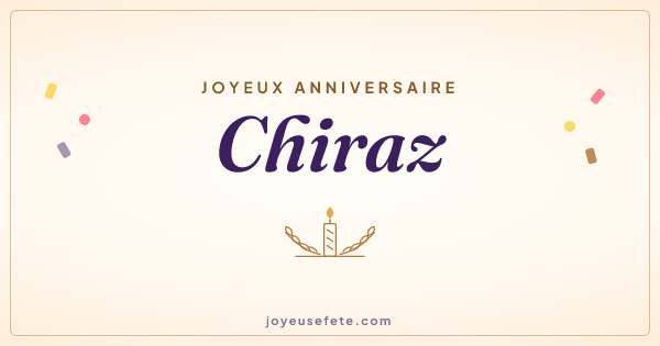 Image « Joyeux anniversaire Chiraz » au format large