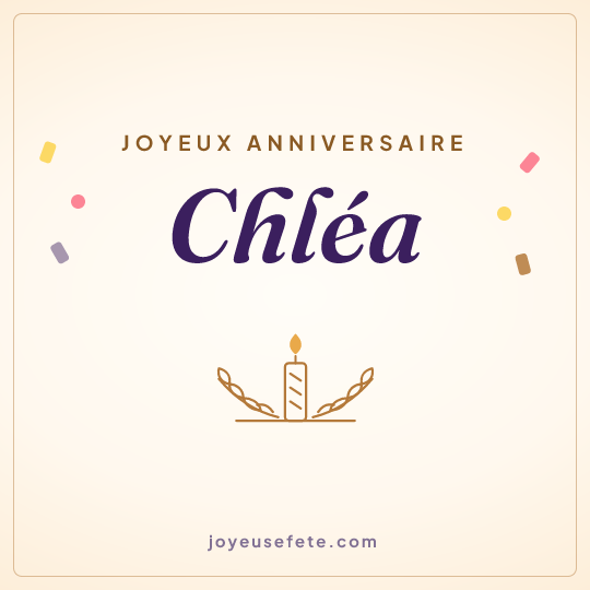 Image carrée « Joyeux anniversaire Chléa » pour WhatsApp