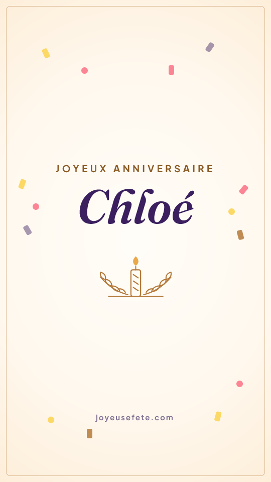 Image « Joyeux anniversaire Chloé » au format story