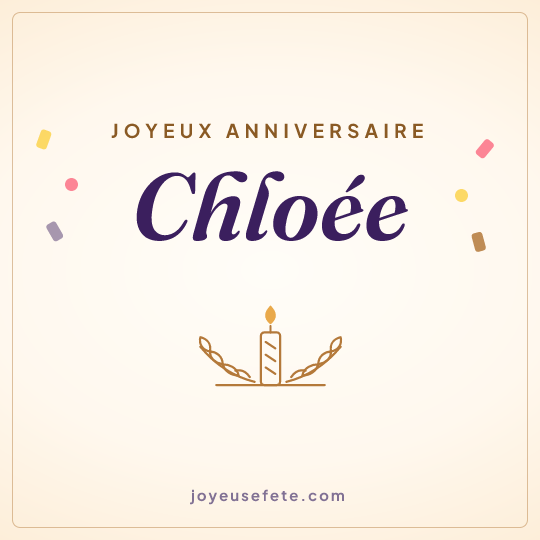 Image carrée « Joyeux anniversaire Chloée » pour WhatsApp