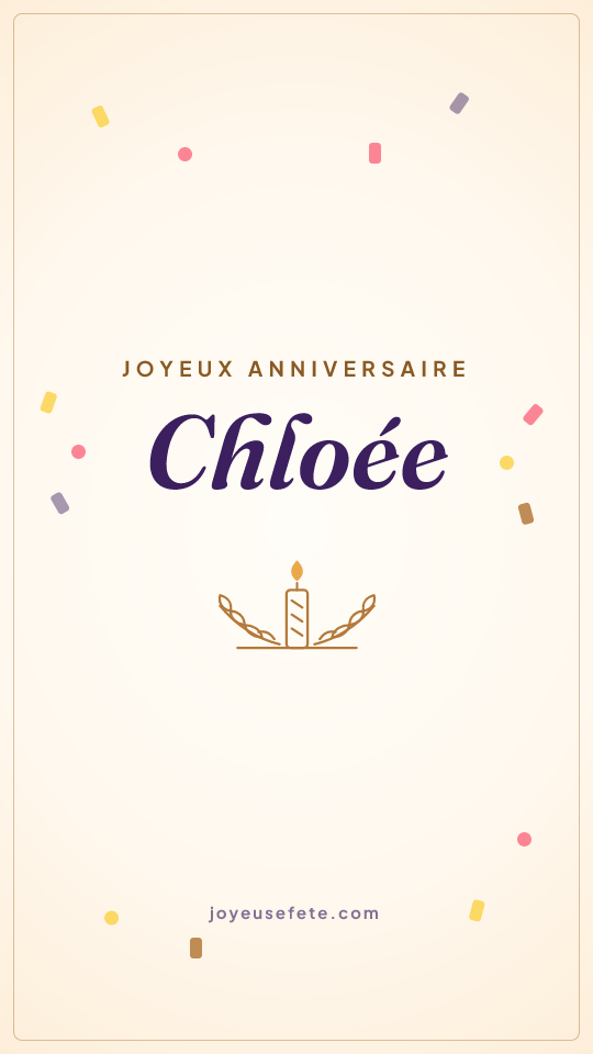 Image « Joyeux anniversaire Chloée » au format story