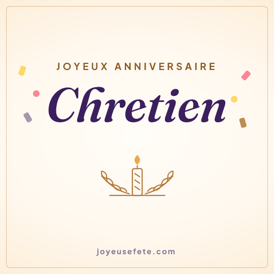 Image carrée « Joyeux anniversaire Chretien » pour WhatsApp