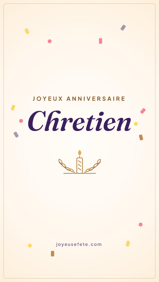 Image « Joyeux anniversaire Chretien » au format story