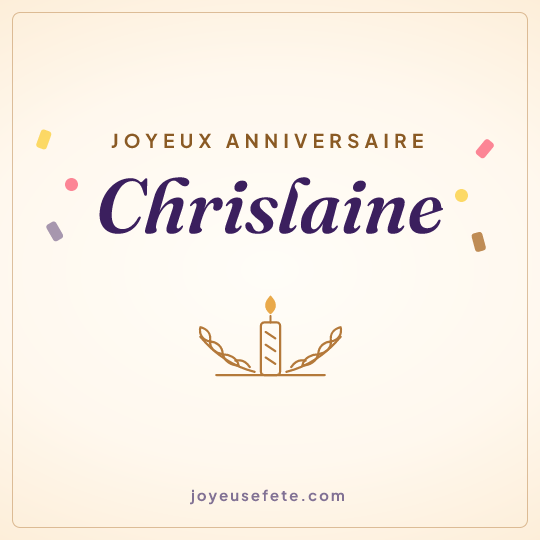 Image carrée « Joyeux anniversaire Chrislaine » pour WhatsApp