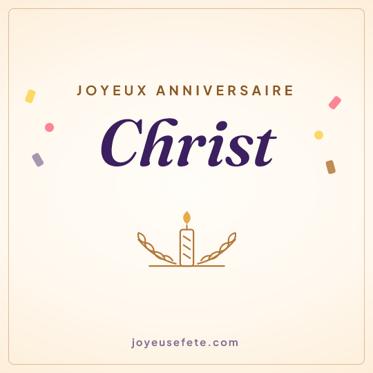Image carrée « Joyeux anniversaire Christ » pour WhatsApp