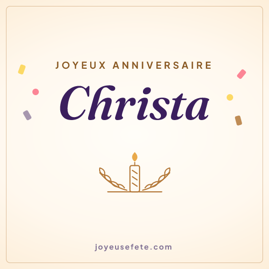 Image carrée « Joyeux anniversaire Christa » pour WhatsApp