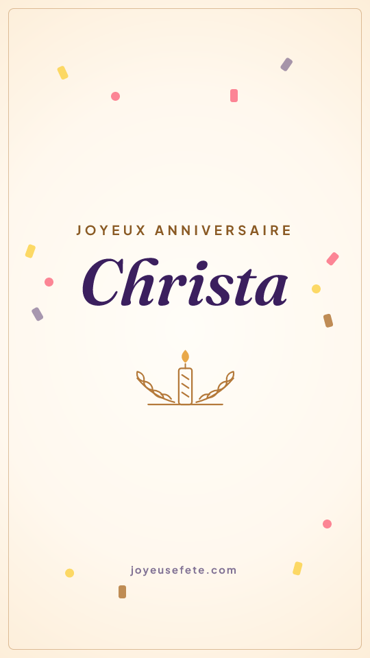 Image « Joyeux anniversaire Christa » au format story