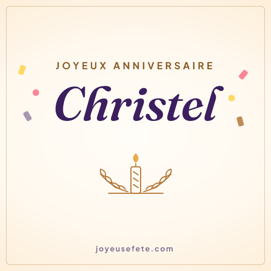Image carrée « Joyeux anniversaire Christel » pour WhatsApp