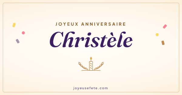 Image « Joyeux anniversaire Christèle » au format large