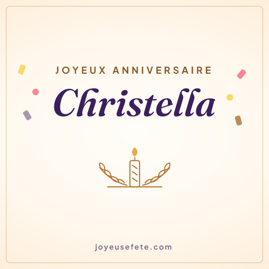 Image carrée « Joyeux anniversaire Christella » pour WhatsApp