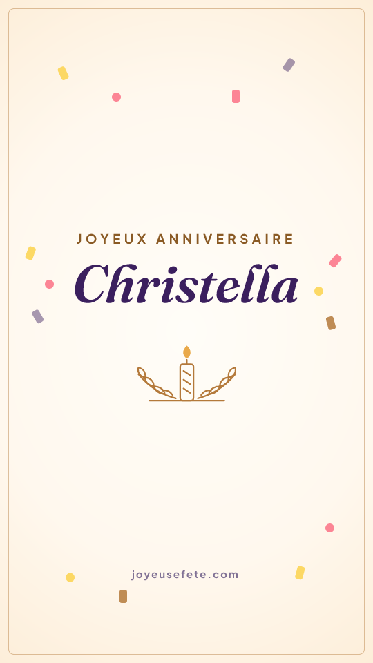 Image « Joyeux anniversaire Christella » au format story