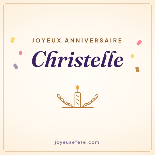 Image carrée « Joyeux anniversaire Christelle » pour WhatsApp
