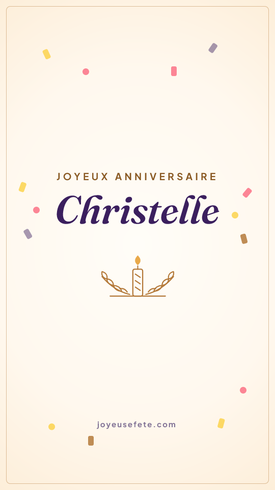 Image « Joyeux anniversaire Christelle » au format story