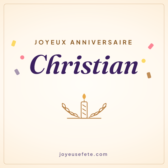 Image carrée « Joyeux anniversaire Christian » pour WhatsApp