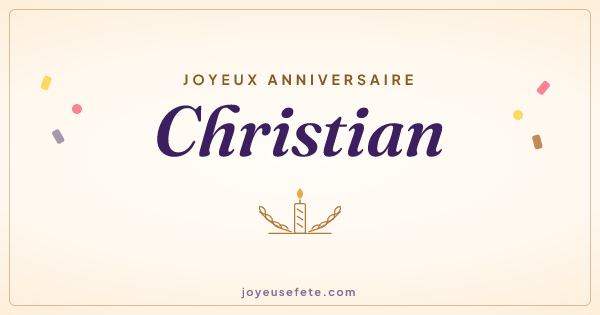 Image « Joyeux anniversaire Christian » au format large
