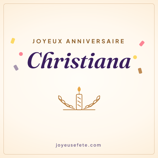 Image carrée « Joyeux anniversaire Christiana » pour WhatsApp