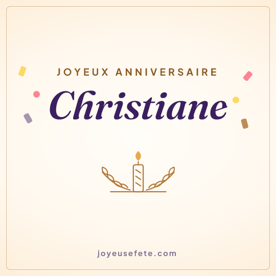 Image carrée « Joyeux anniversaire Christiane » pour WhatsApp