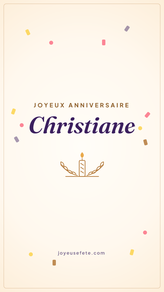 Image « Joyeux anniversaire Christiane » au format story