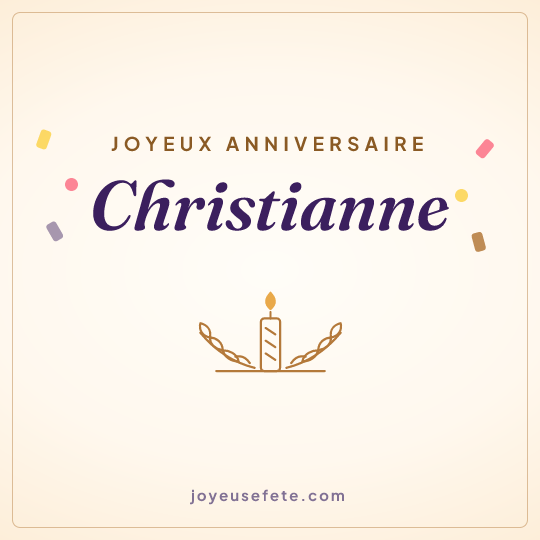 Image carrée « Joyeux anniversaire Christianne » pour WhatsApp