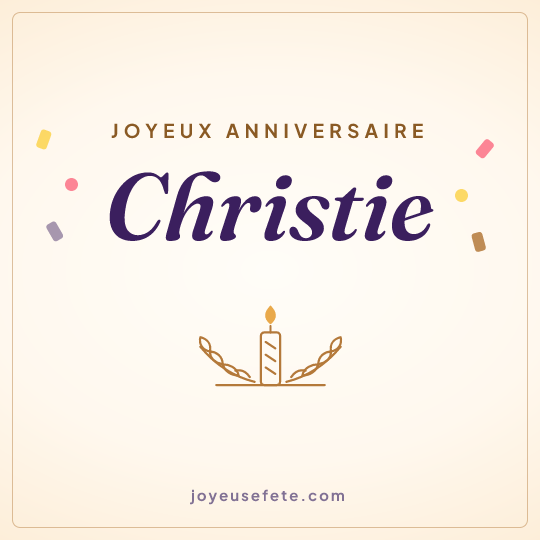 Image carrée « Joyeux anniversaire Christie » pour WhatsApp