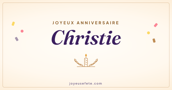Image « Joyeux anniversaire Christie » au format large