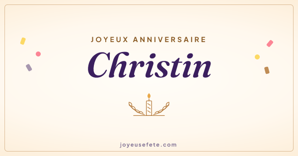 Image « Joyeux anniversaire Christin » au format large