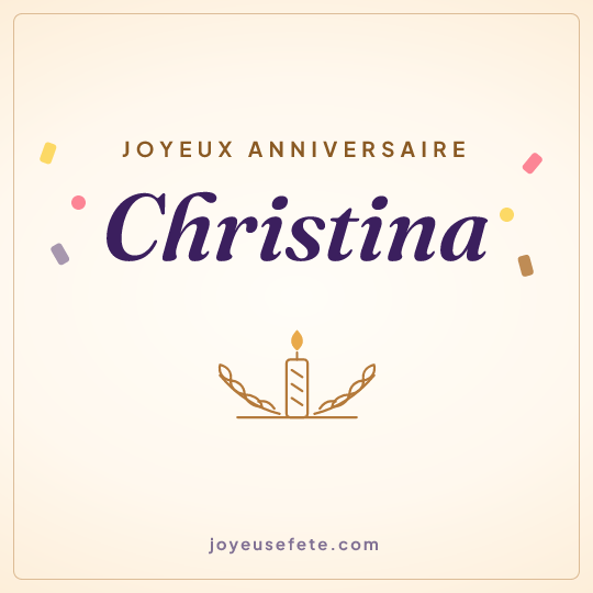 Image carrée « Joyeux anniversaire Christina » pour WhatsApp