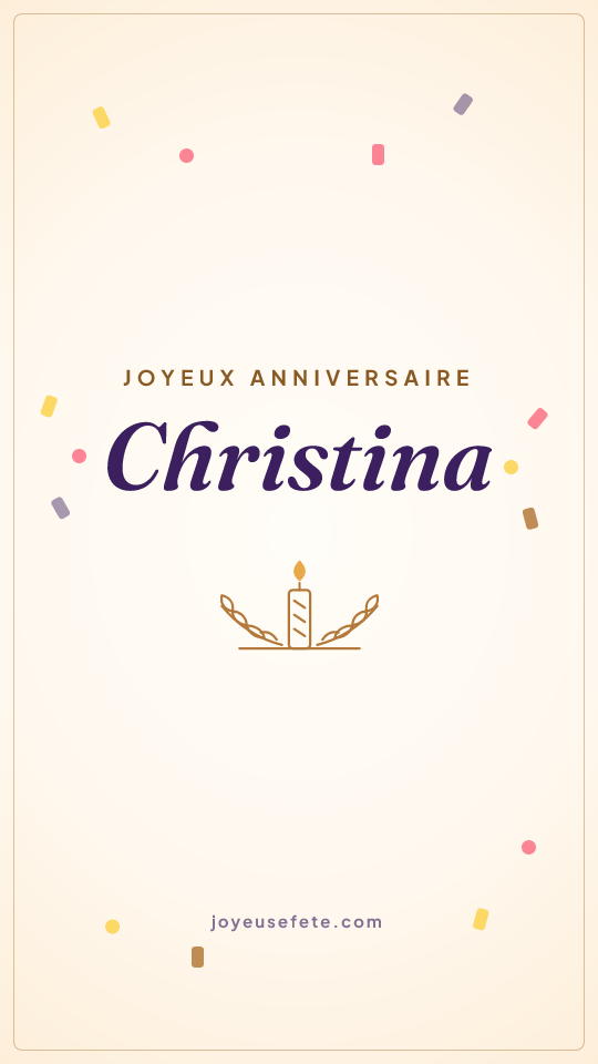 Image « Joyeux anniversaire Christina » au format story