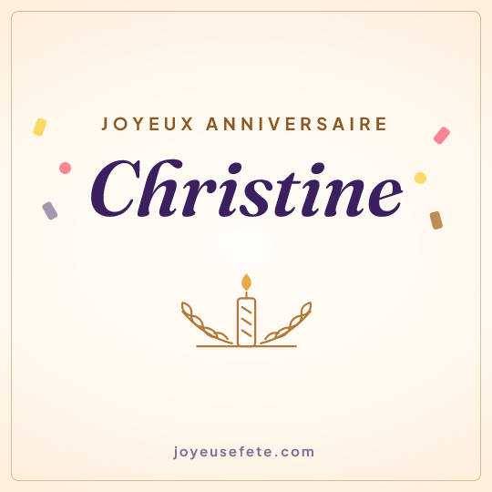 Image carrée « Joyeux anniversaire Christine » pour WhatsApp