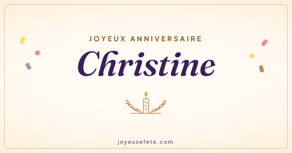 Image « Joyeux anniversaire Christine » au format large