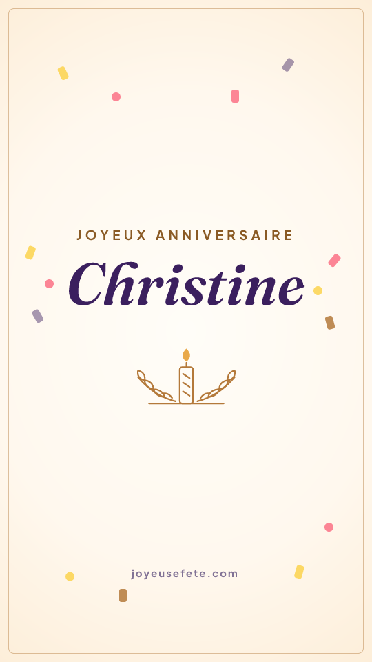 Image « Joyeux anniversaire Christine » au format story
