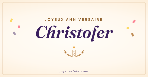 Image « Joyeux anniversaire Christofer » au format large