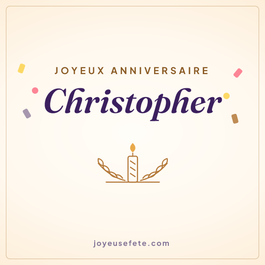 Image carrée « Joyeux anniversaire Christopher » pour WhatsApp