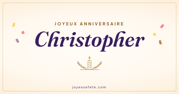 Image « Joyeux anniversaire Christopher » au format large