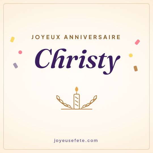 Image carrée « Joyeux anniversaire Christy » pour WhatsApp