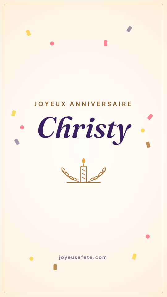 Image « Joyeux anniversaire Christy » au format story