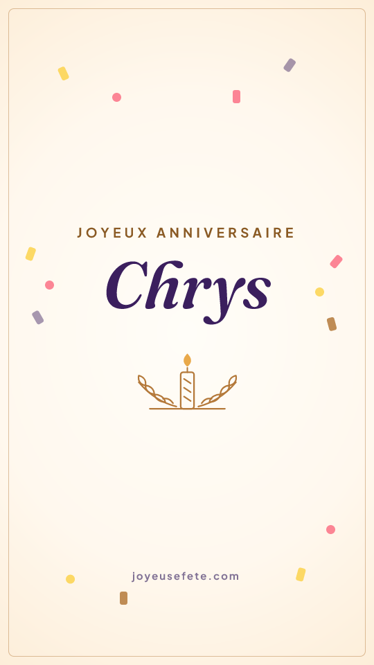 Image « Joyeux anniversaire Chrys » au format story