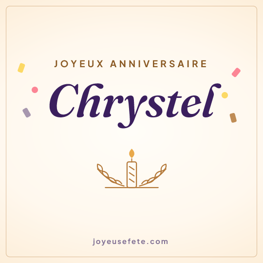 Image carrée « Joyeux anniversaire Chrystel » pour WhatsApp