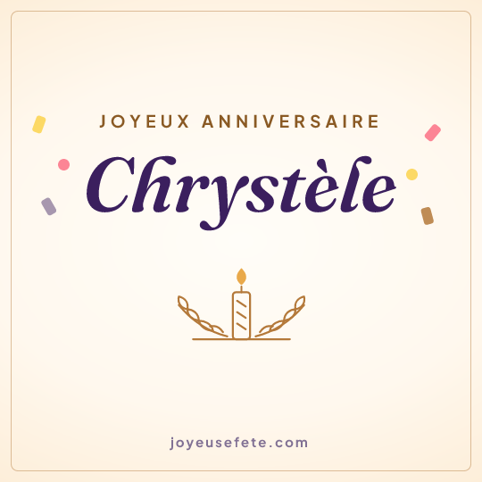 Image carrée « Joyeux anniversaire Chrystèle » pour WhatsApp