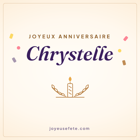 Image carrée « Joyeux anniversaire Chrystelle » pour WhatsApp