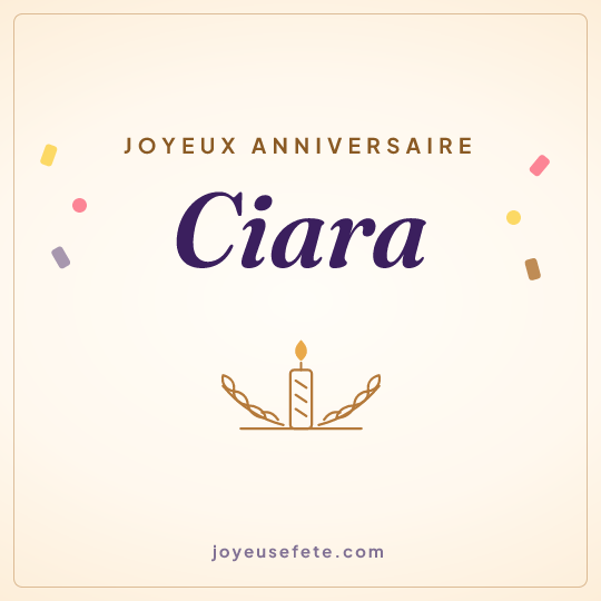 Image carrée « Joyeux anniversaire Ciara » pour WhatsApp