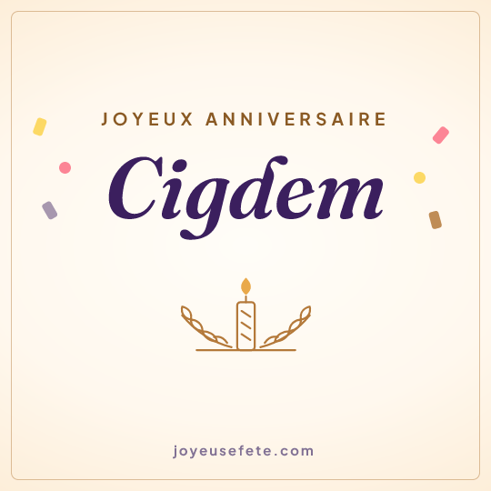 Image carrée « Joyeux anniversaire Cigdem » pour WhatsApp