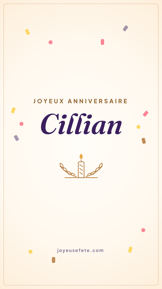 Image « Joyeux anniversaire Cillian » au format story