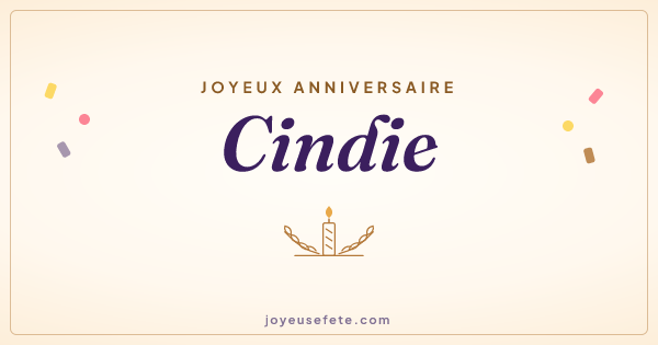 Image « Joyeux anniversaire Cindie » au format large