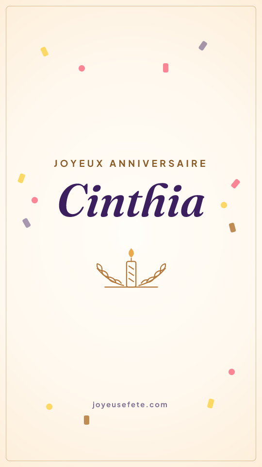 Image « Joyeux anniversaire Cinthia » au format story